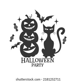 Halloween party farmhouse door hanger. Halloween round sign design. Round design on white background. 31 October party sign.