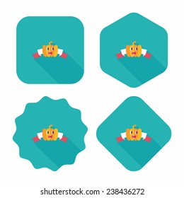 Halloween party flag flat icon with long shadow,eps10