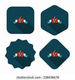 Halloween party flag flat icon with long shadow,eps10