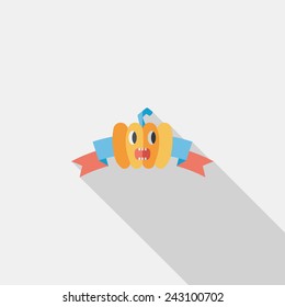 Halloween party flag flat icon with long shadow, eps10