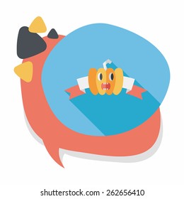 Halloween party flag flat icon with long shadow,eps10