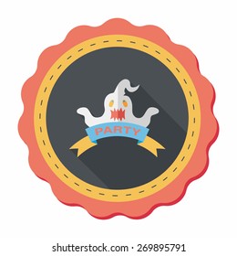 Halloween party flag flat icon with long shadow,eps10