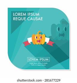 Halloween party flag flat icon with long shadow,eps10