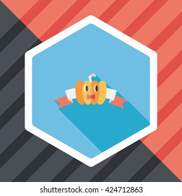 Halloween party flag flat icon with long shadow,eps10