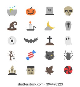 Halloween Party Flat Color Icons
