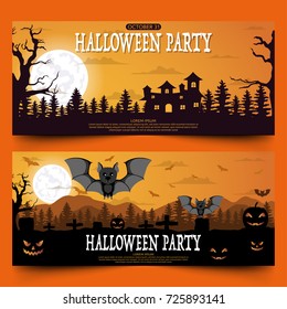 Halloween party flayer set