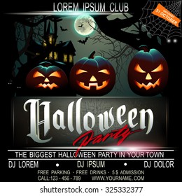 Halloween Party Flier Template. Vector Illustration
