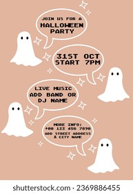 Halloween party flyer poster social media post design