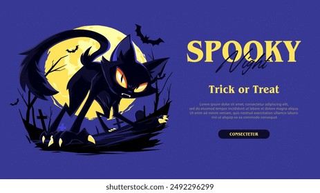 Halloween Party Flyer or Poster Template. Vector Illustration.