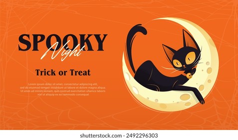 Halloween Party Flyer or Poster Template. Vector Illustration.