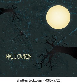 Halloween party flyer with pumpkin.