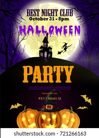 Halloween party flyer with pumpkins