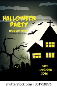 Halloween party flyer. Vector