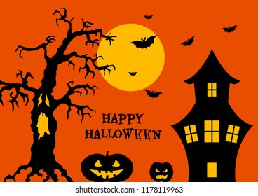 Halloween party flyer. Vector illustration