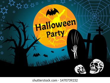 Halloween party flyer vector illustration