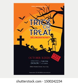 Halloween Party Flyer. Vector illustration