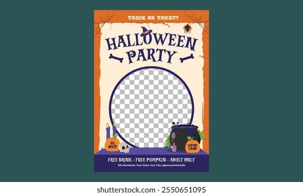 Halloween Party Flyer. Vector illustration