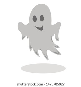 Halloween party ghost silhouette isolated on white. Vector illustration good for holiday design.