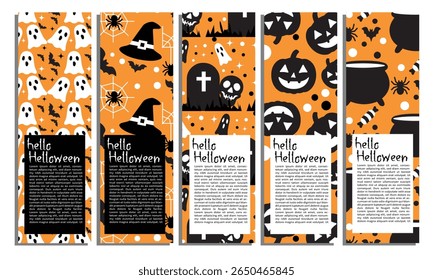 Halloween party greeting flayer design happy Halloween pattern background 