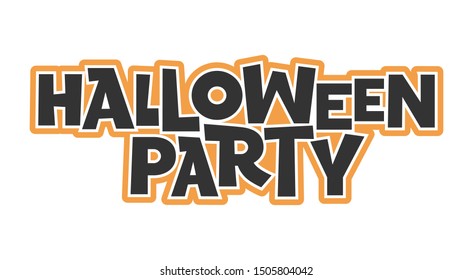 Halloween party hand drawn lettering. Stylized sketch typography. Halloween party poster, t-shirt, greeting card vector design element. A unique font.