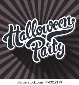 Halloween Party hand drawn lettering vector illustration. 