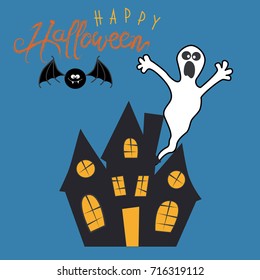 Halloween party, hand drawn modern cards, illustrations collection