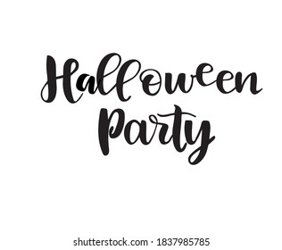 Halloween party hand lettering, invitation baner, card or logo, eps 10