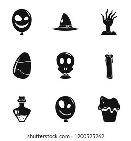Halloween party icon set. Simple set of 9 halloween party vector icons for web design on white background