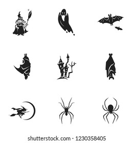 Halloween party icon set. Simple set of 9 halloween party vector icons for web design isolated on white background