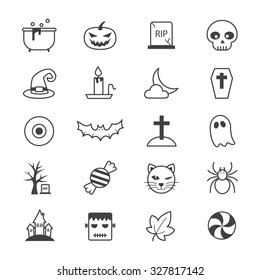 Halloween Party Icons Line