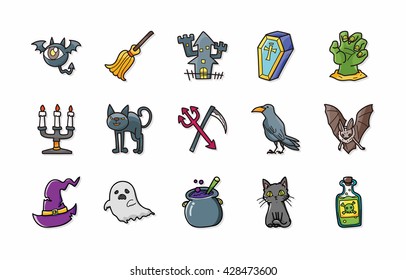 Halloween party icons set,eps10