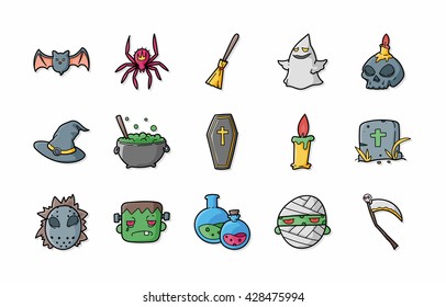 Halloween party icons set,eps10