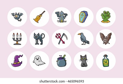 Halloween party icons set,eps10