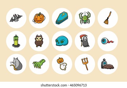 Halloween party icons set,eps10