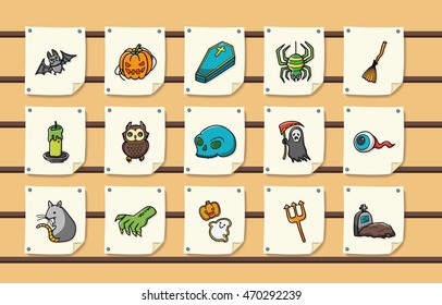 Halloween party icons set,eps10