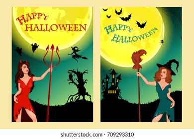 Halloween party. illustration