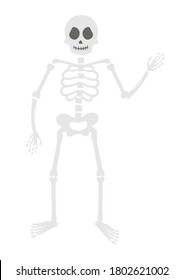 Halloween party illustration with human skeleton. Vector skull and bones. Scary design for Autumn Samhain party. All saints day character.
