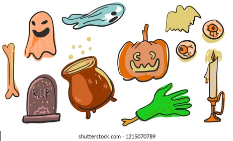 halloween party ingredient, sticker ghost