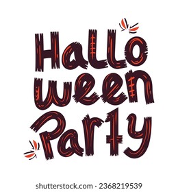 halloween party inscription isolated illustration