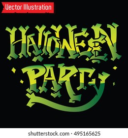 Halloween party inscription. Vector illustration.