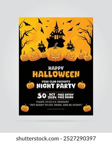Invitación de fiesta de Halloween y fondo de Vector abstracto