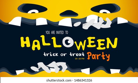 Halloween party invitation background, sale banners, Vector illustration.