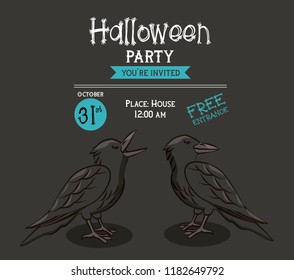 Halloween party invitation card