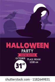 Halloween party invitation card