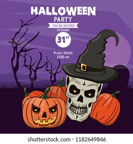Halloween party invitation card