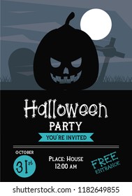 Halloween party invitation card