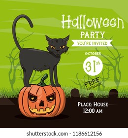 Halloween party invitation card