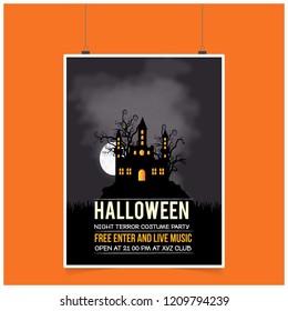 Halloween party invitation card with creative design vector