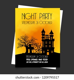 Halloween Party invitation card with creative design vector