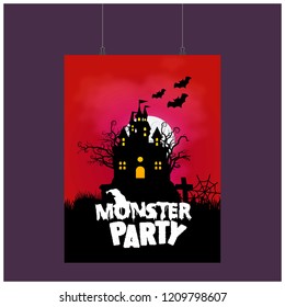 Halloween Party invitation card with creative design vector